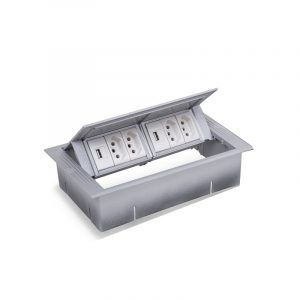 CAIXA OFFICE STAND 6 BLOCOS CINZA (TOMADAS NÃO INCLUSAS)