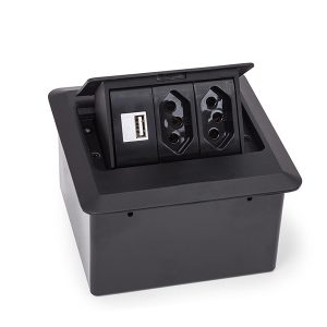 CAIXA MESA PRATIK 128 3BLOCOS PRETA (TOMADAS NÃO INCLUSAS)