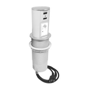 MINI TOTEM MESA AUTOMATICO BRANCO (1TOMADA, 2 USB)