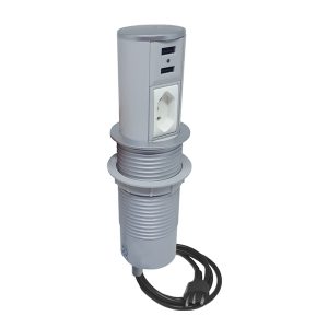 MINI TOTEM MESA AUTOMATICO CINZA (1TOMADA, 2 USB)