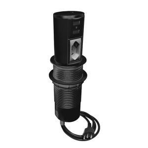 MINI TOTEM MESA AUTOMATICO PRETO (1TOMADA, 2 USB)