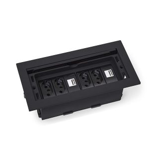 CAIXA FACILITY ABS 6 BLOCOS PRETA (TOMADAS NÃO INCLUSAS)