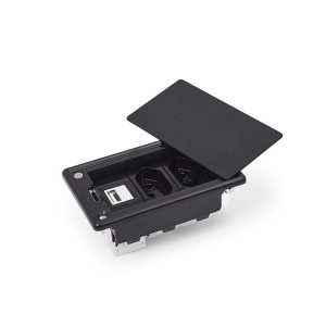 CAIXA EMBUTIR 3 BLOCOS PRETA (TOMADAS NÃO INCLUSAS)